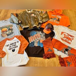 Vintage Cleveland Browns Municipal Stadium Era NFL Merchandise Lot Adult M-XL
